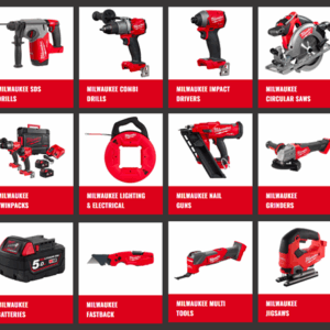 power tools, Milwaukee tools, Milwaukee power tools, cordless tools, electric tools, impact drivers, drills, rotary hammers, grinders, saws, professional power tools, heavy-duty tools, construction tools, contractor tools, M18 tools, M12 tools, industrial power tools, jobsite tools